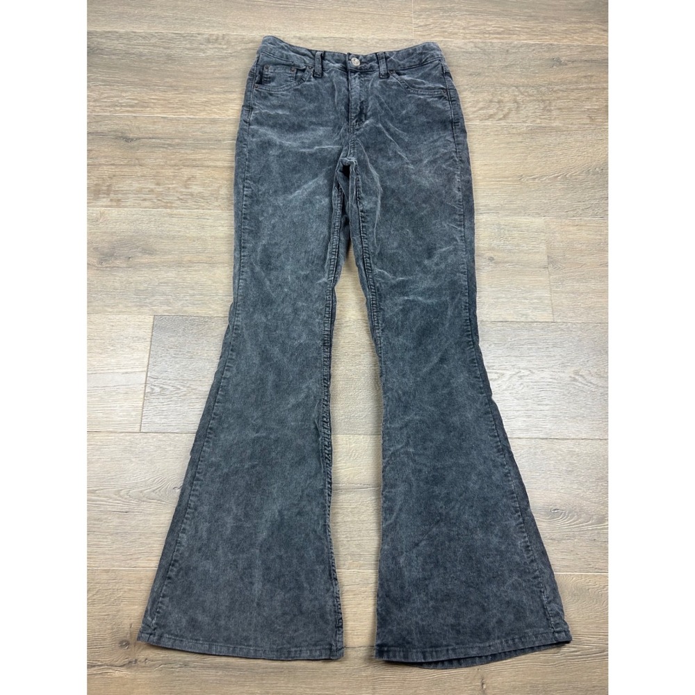 BDG Urban Outfitters Charcoal Gray Acid Wash Corduroy Flare Pants 27W 32L